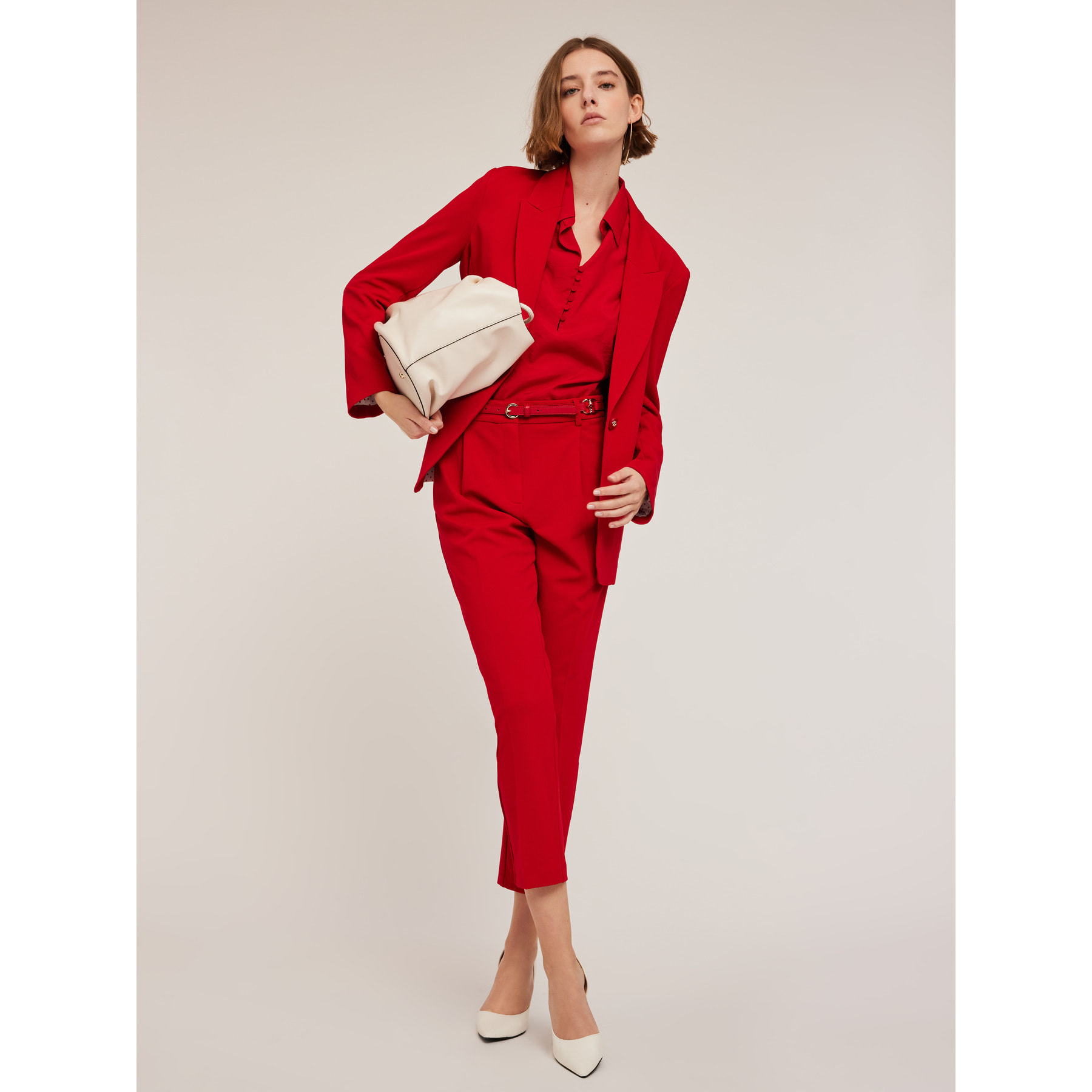 Motivi - Giacca monopetto in tessuto crêpe - Rosso