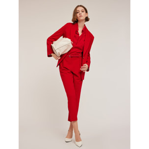 Motivi - Giacca monopetto in tessuto crêpe - Rosso