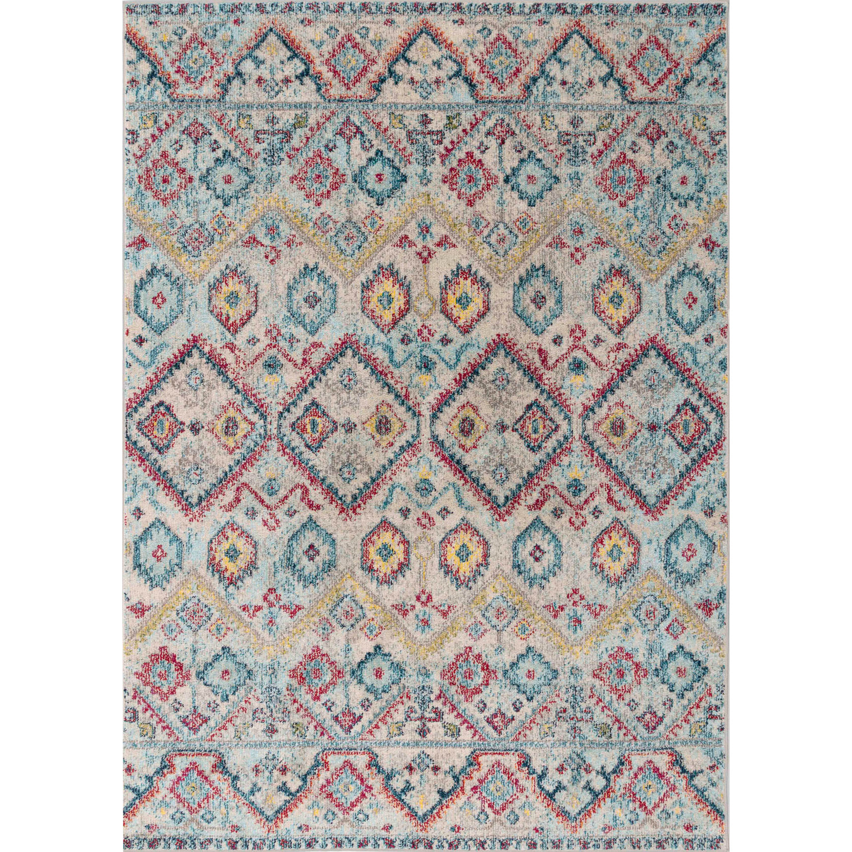 Anatolia - Tapis de salon vintage en laine artificielle, multicolore