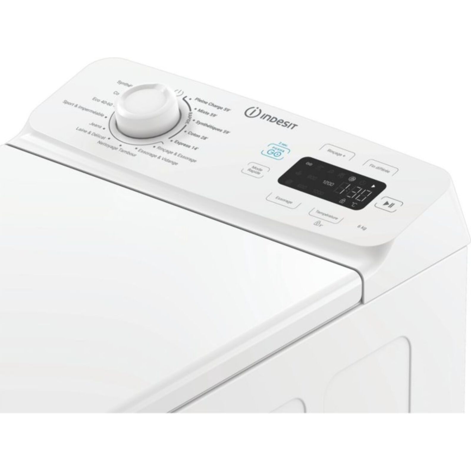 Lave linge top INDESIT TIP621PUSH&GOFR - 6 kg - 1200 tr/min - Classe A - Moteur induction