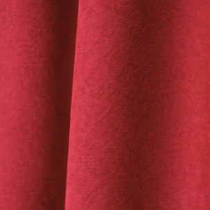Rideau thermique phonique et semi occultant à galons fronceurs KONFOR - Rouge
