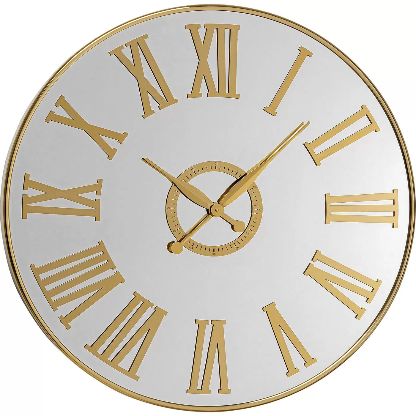 Horloge murale Casino miroir dorée 76cm Kare Design