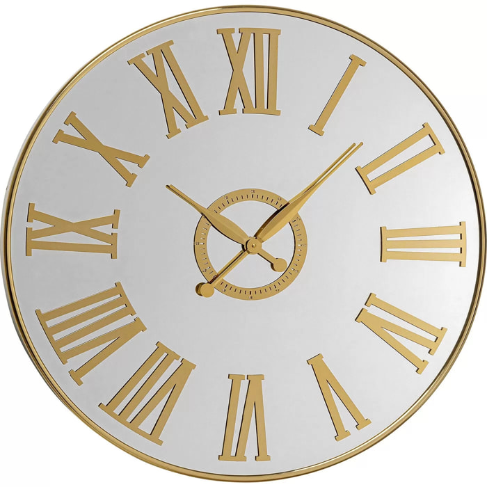 Horloge murale Casino miroir dorée 76cm Kare Design