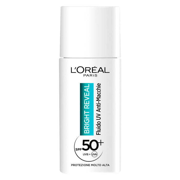 Fluido UV Anti-Macchie Protezione SPF 50+ Bright Reveal con Niacinamide e Vitamina E - Flacone da 50ml