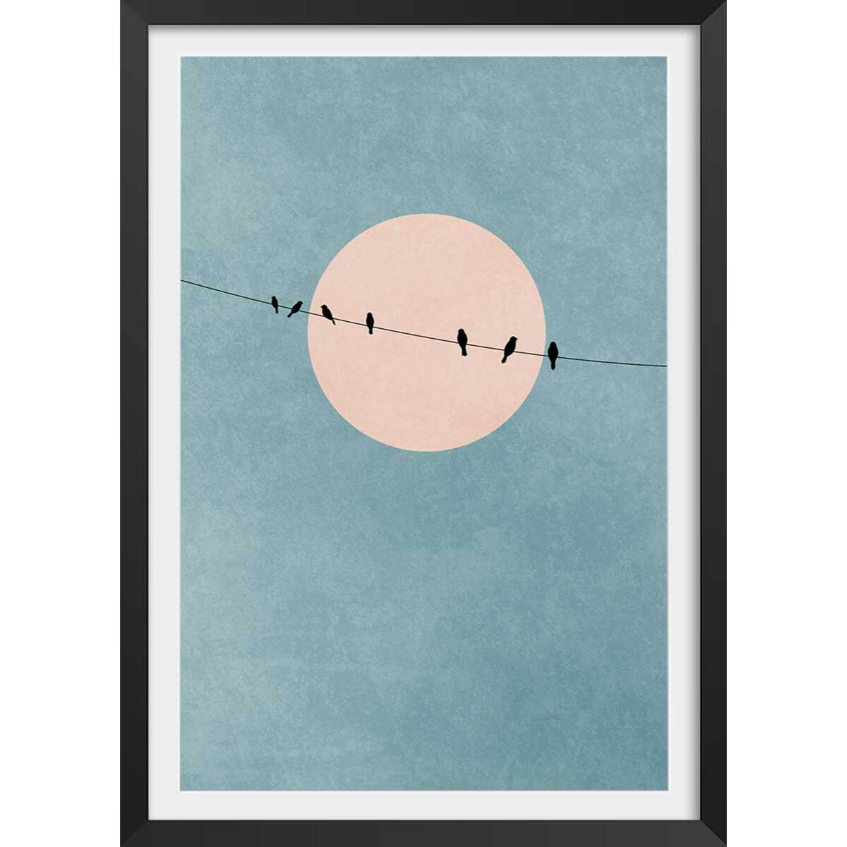 Affiche paysage Silence et gratitude Affiche + cadre en bois - Noir