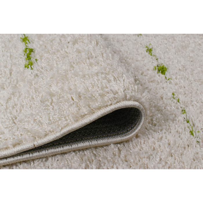 Terra - tapis shaggy de salon en laine artificielle vert prairie