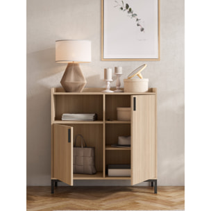 Aparador entrada Dover melamina nogal claro 88x90x33 cm