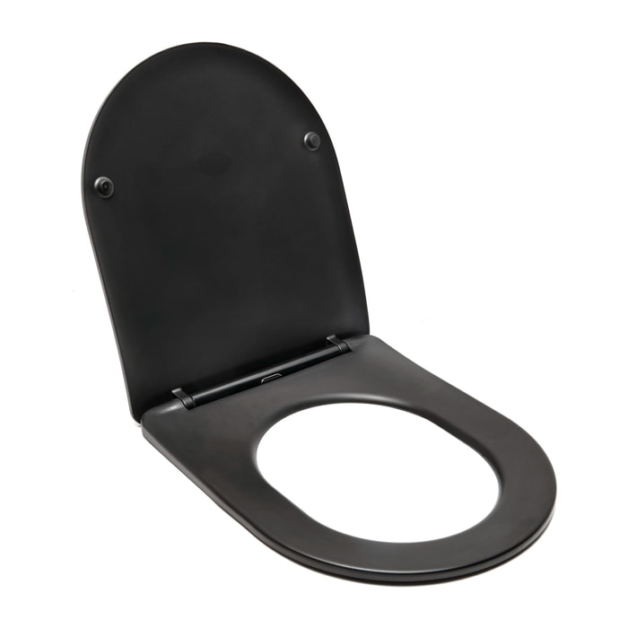 Siège de toilette SAT Infinitio arrondi noir (SATINFPBKM)