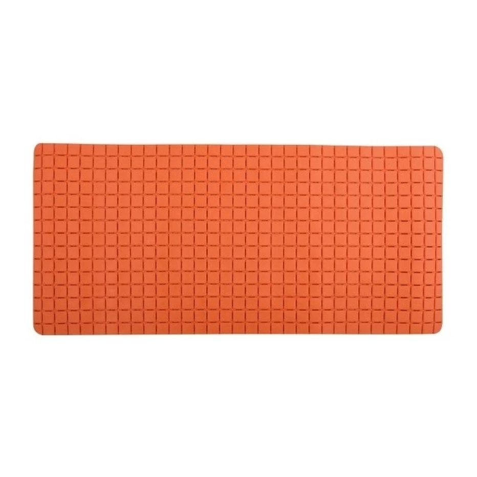 Tapis Fond de baignoire antidérapant Caoutchouc QUADRO 36x76cm Orange MSV