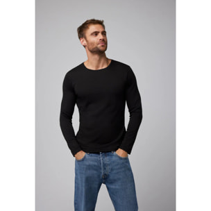 Maglietta termica con controllo della temperatura e maniche lunghe in nero