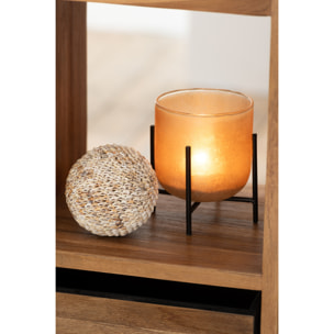 J-Line photophore Astor Sur Pied - verre/métal - ambre - small