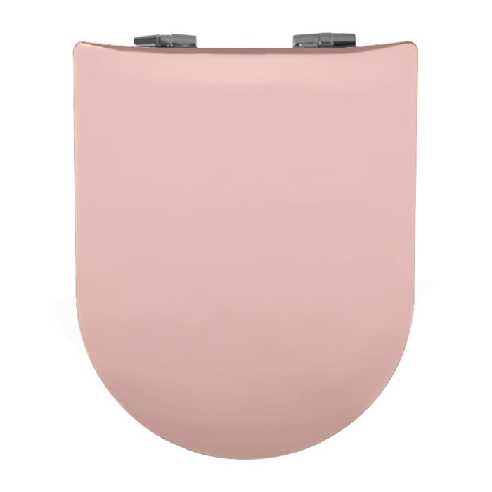 Abattant wood slim déclipsable uni - Vieux rose