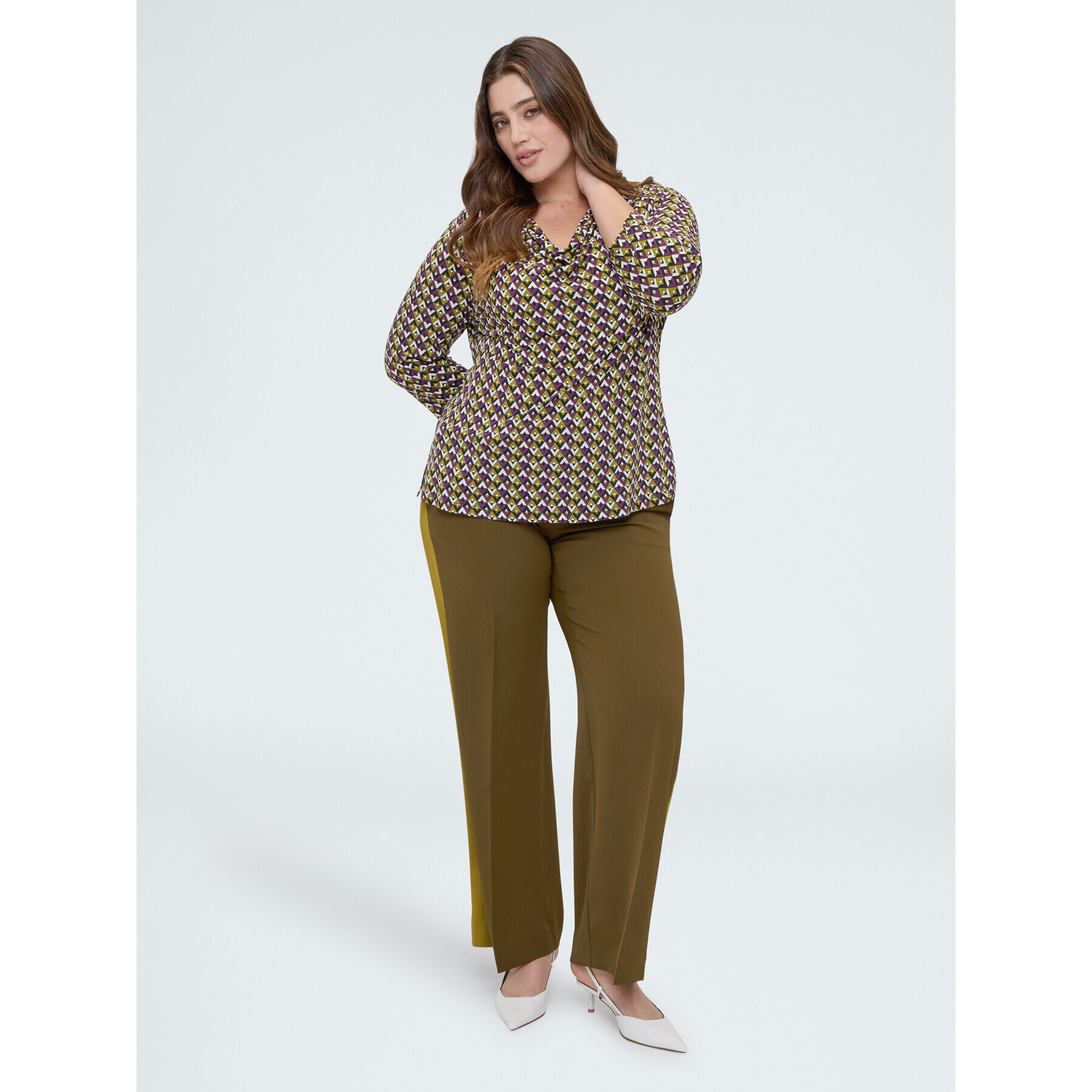 Fiorella Rubino - T-shirt in jersey con stampa geometrica - Nero