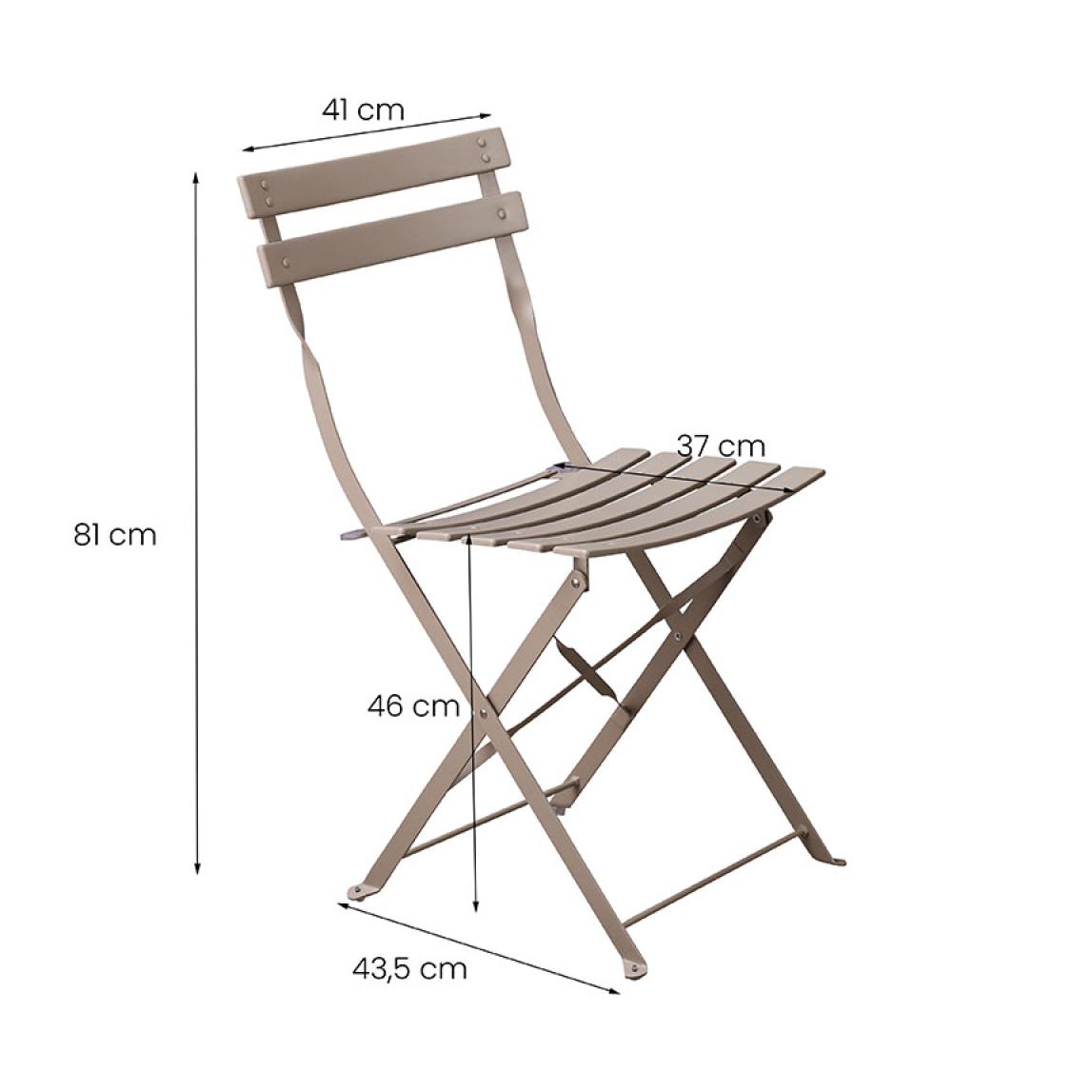 Set balcone con sedie e tavolino rotondo talpa Teresa