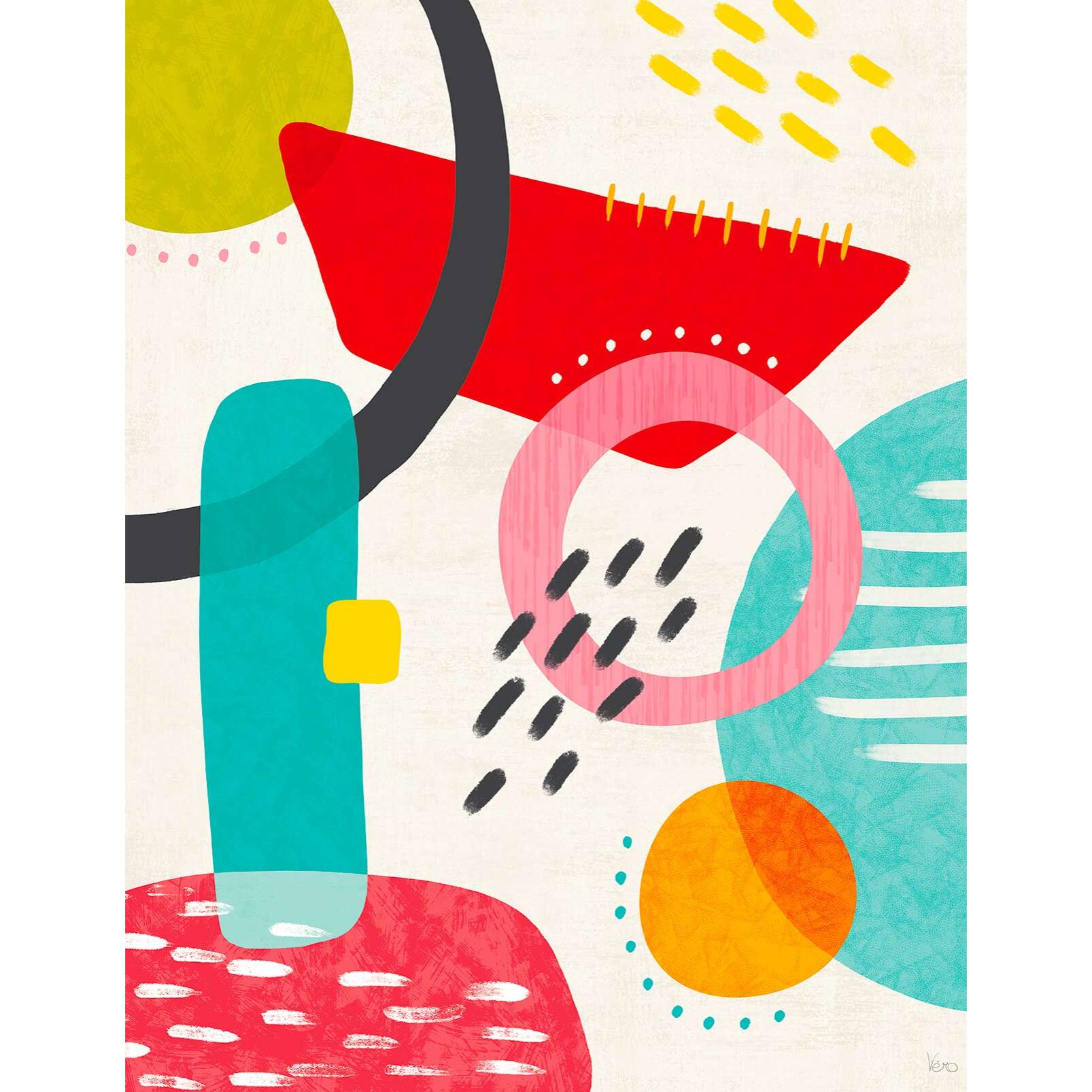 Papier peint composition abstraite formes et textures contemporaines Intissé