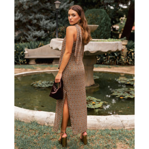Vestido midi asimétrico con lazada