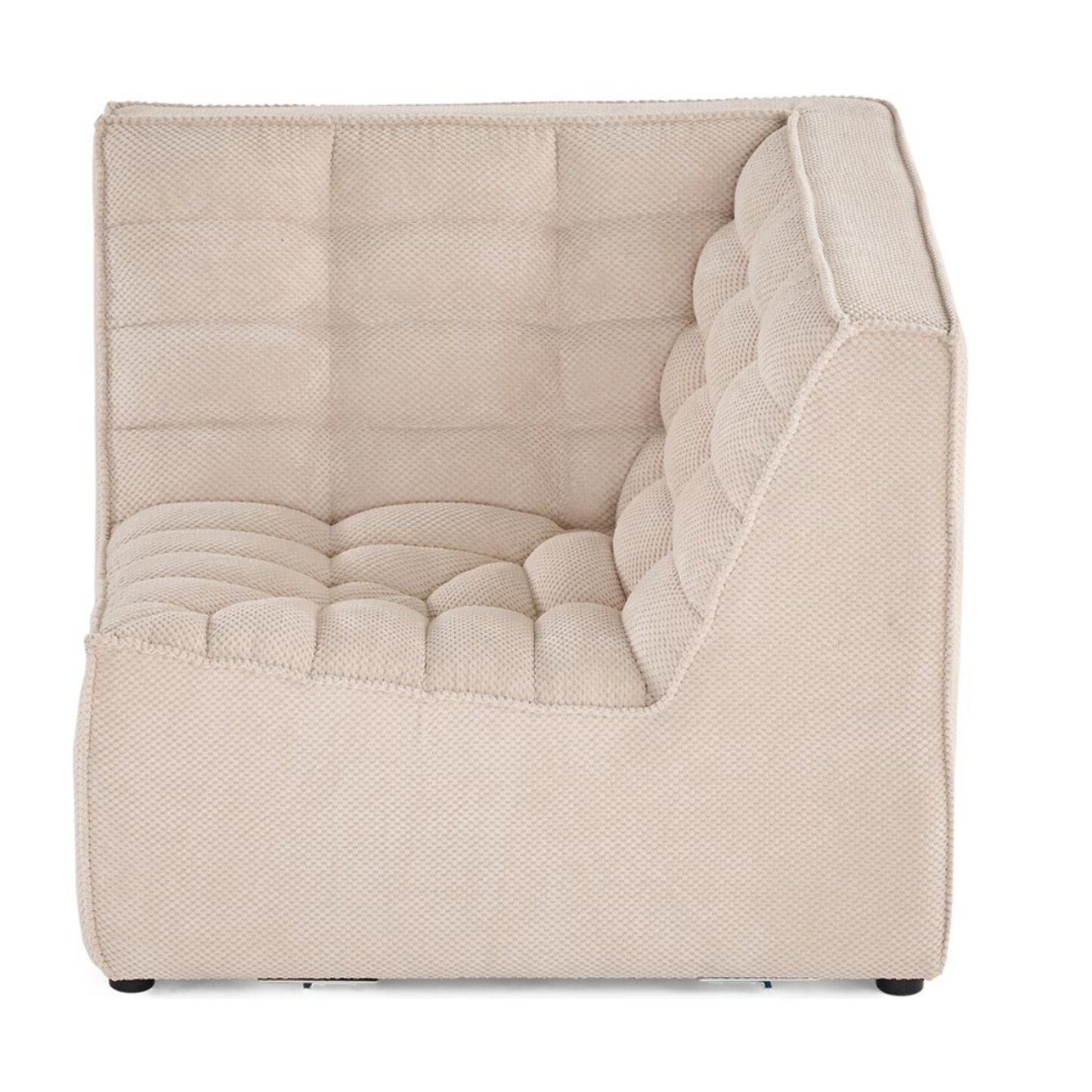 Ellie - module d'angle en velours texturé - Beige