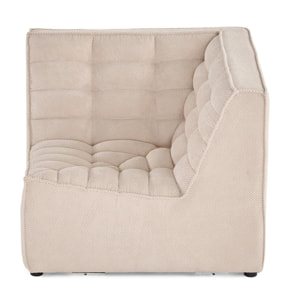 Ellie - module d'angle en velours texturé - Beige