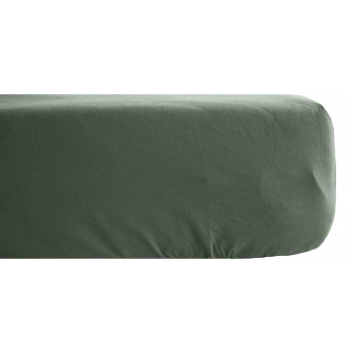 Drap housse Palace pur coton teint lavé 63 fils/cm² Vent du sud - Palace Cèdre