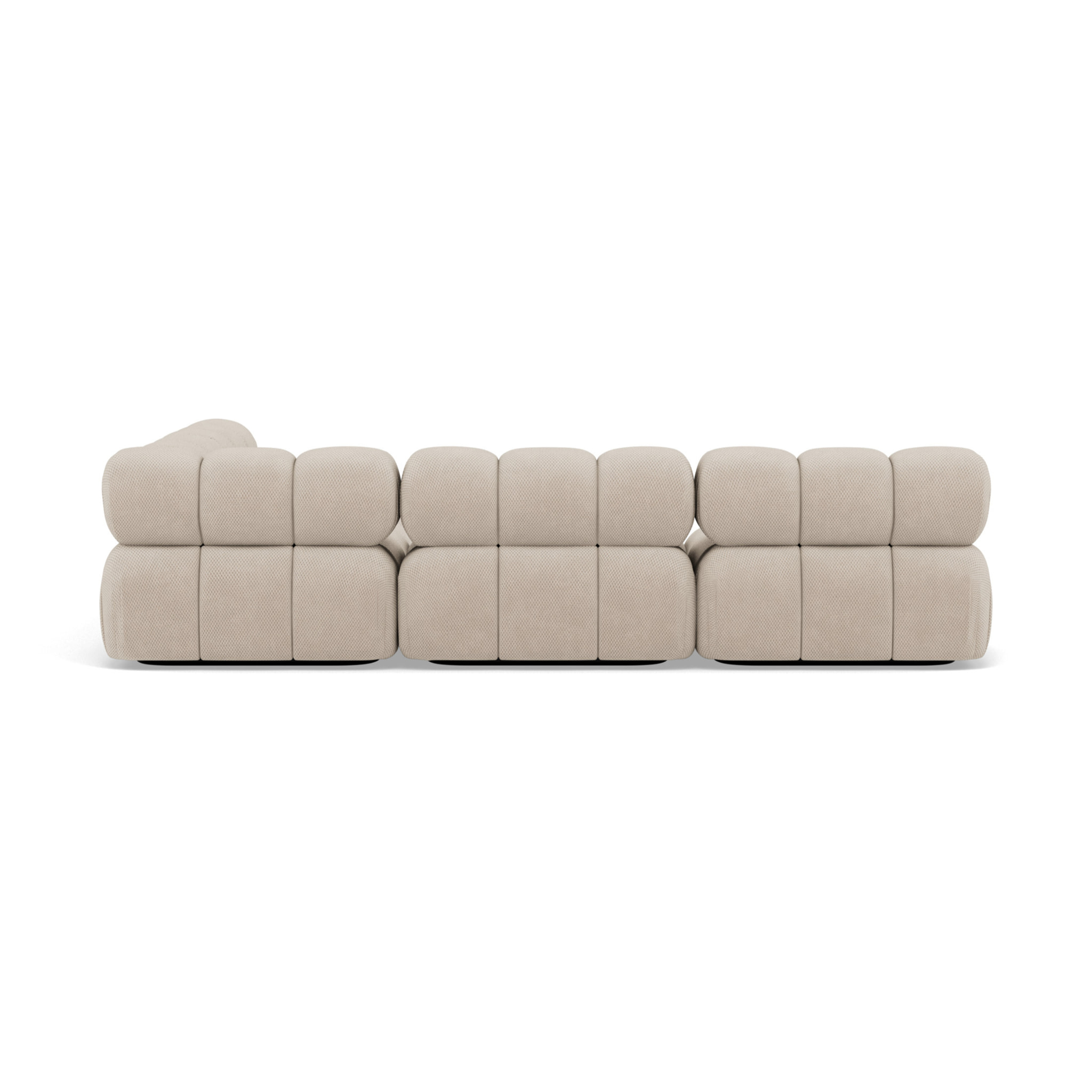 Ruby - canapé modulable d'angle droit 5 places en velours texturé - Beige