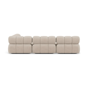 Ruby - canapé modulable d'angle droit 5 places en velours texturé - Beige