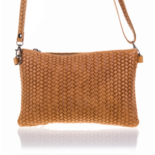 Oleggio Borsa a tracolla Donna.Pelle autentica Camoscio Incisione a V