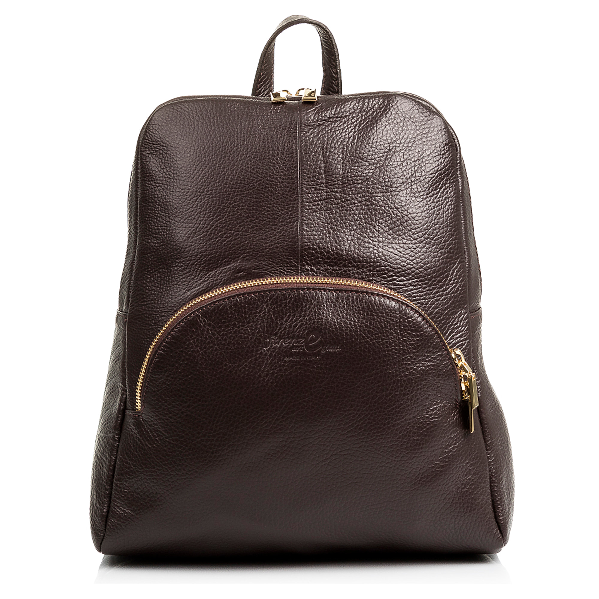 FIRENZE ARTEGIANI Borsa zaino da donna Monastier Vera pelle Dollaro Made in Italy 31x10x31 Cm. Colore: marrone cioccolato