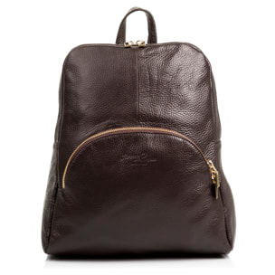 FIRENZE ARTEGIANI Borsa zaino da donna Monastier Vera pelle Dollaro Made in Italy 31x10x31 Cm. Colore: marrone cioccolato