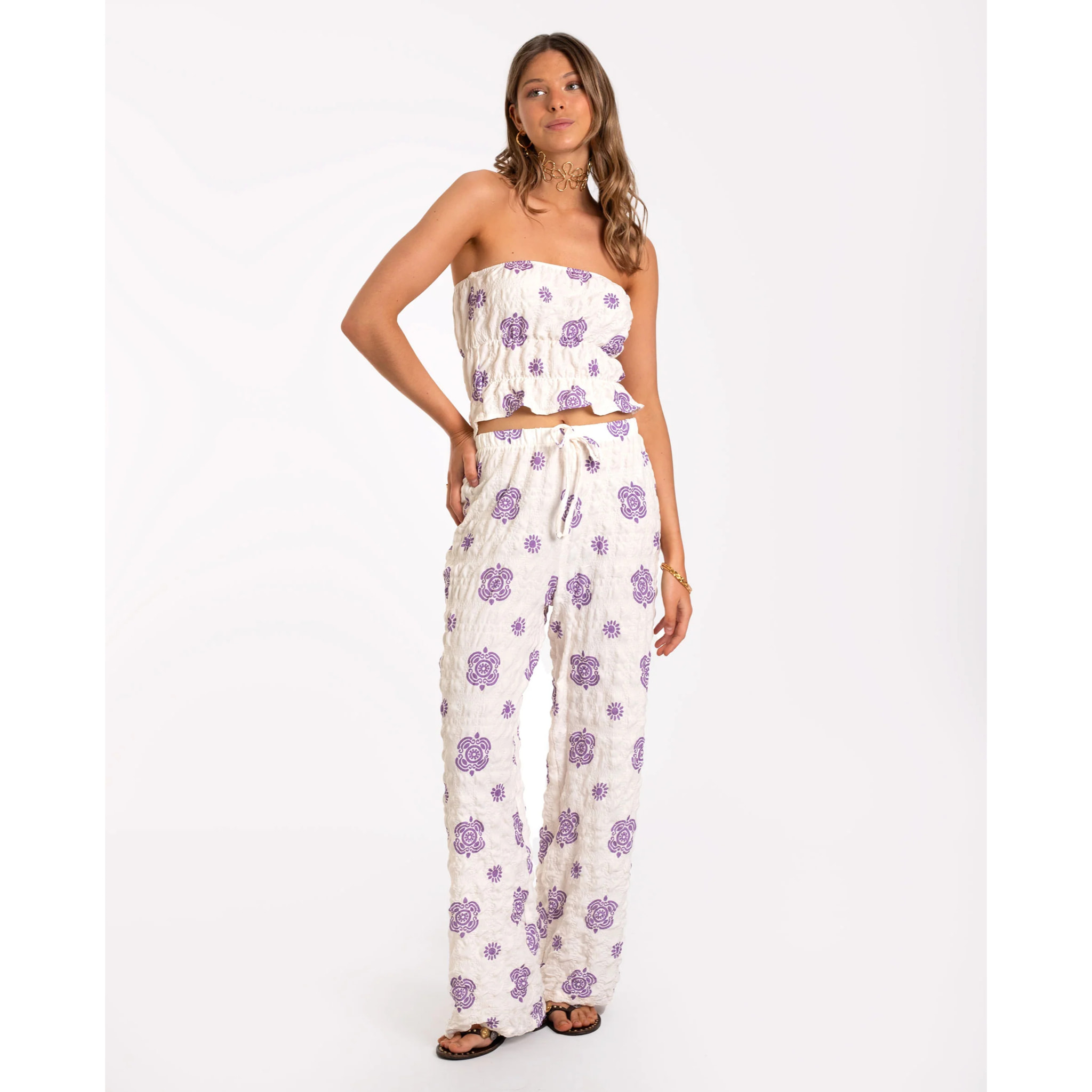 Pantalón de mujer fluido estampado