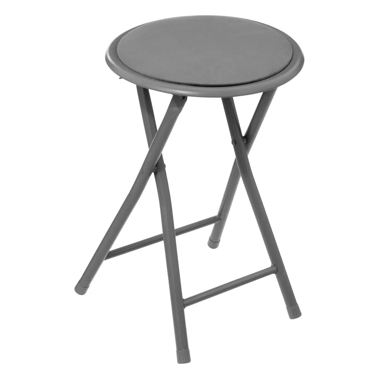 Tabouret pliant velours gris