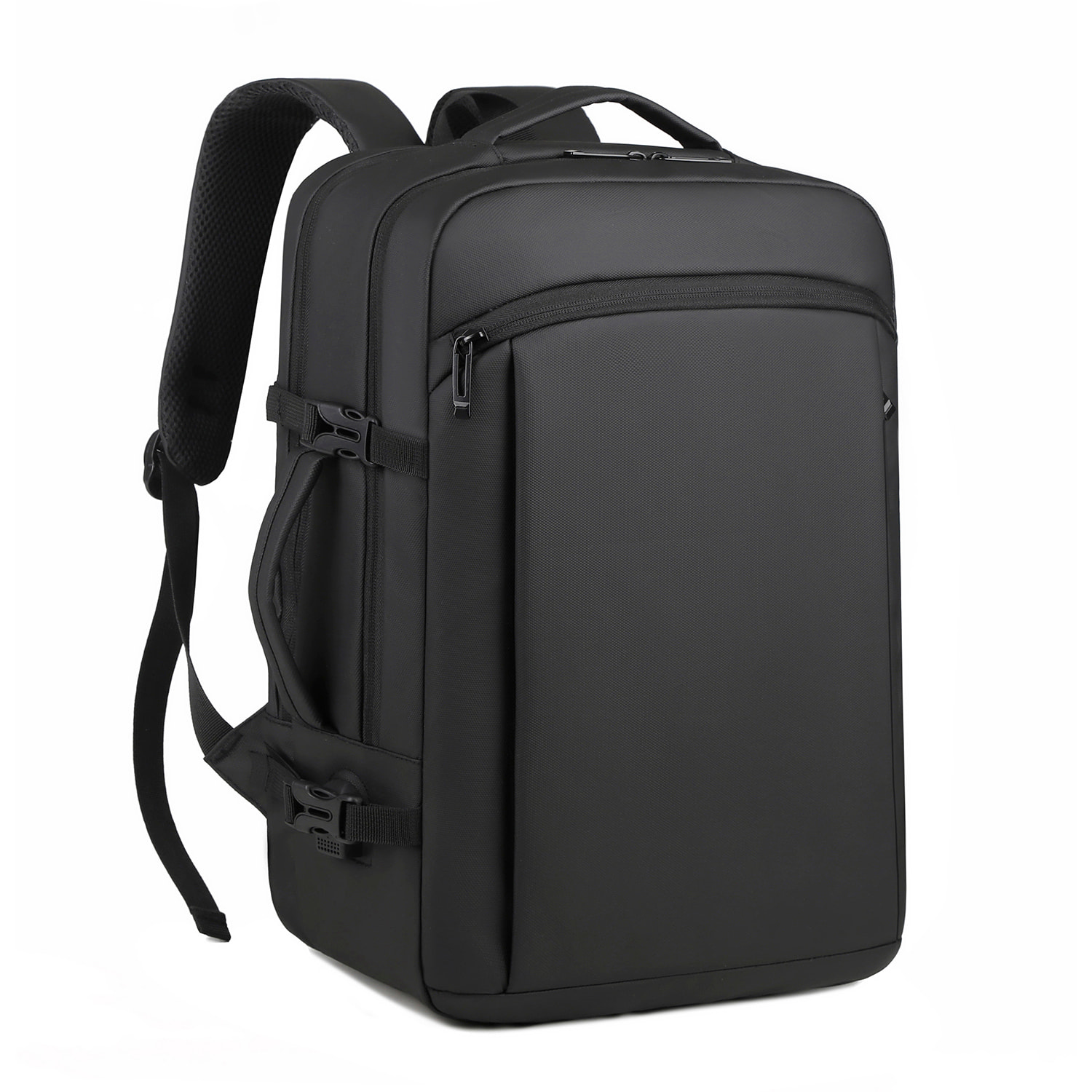 Mochila de viaje con gran resistencia y conexión usb. Impermeable, acolchada y ventilada. Asa para trolley