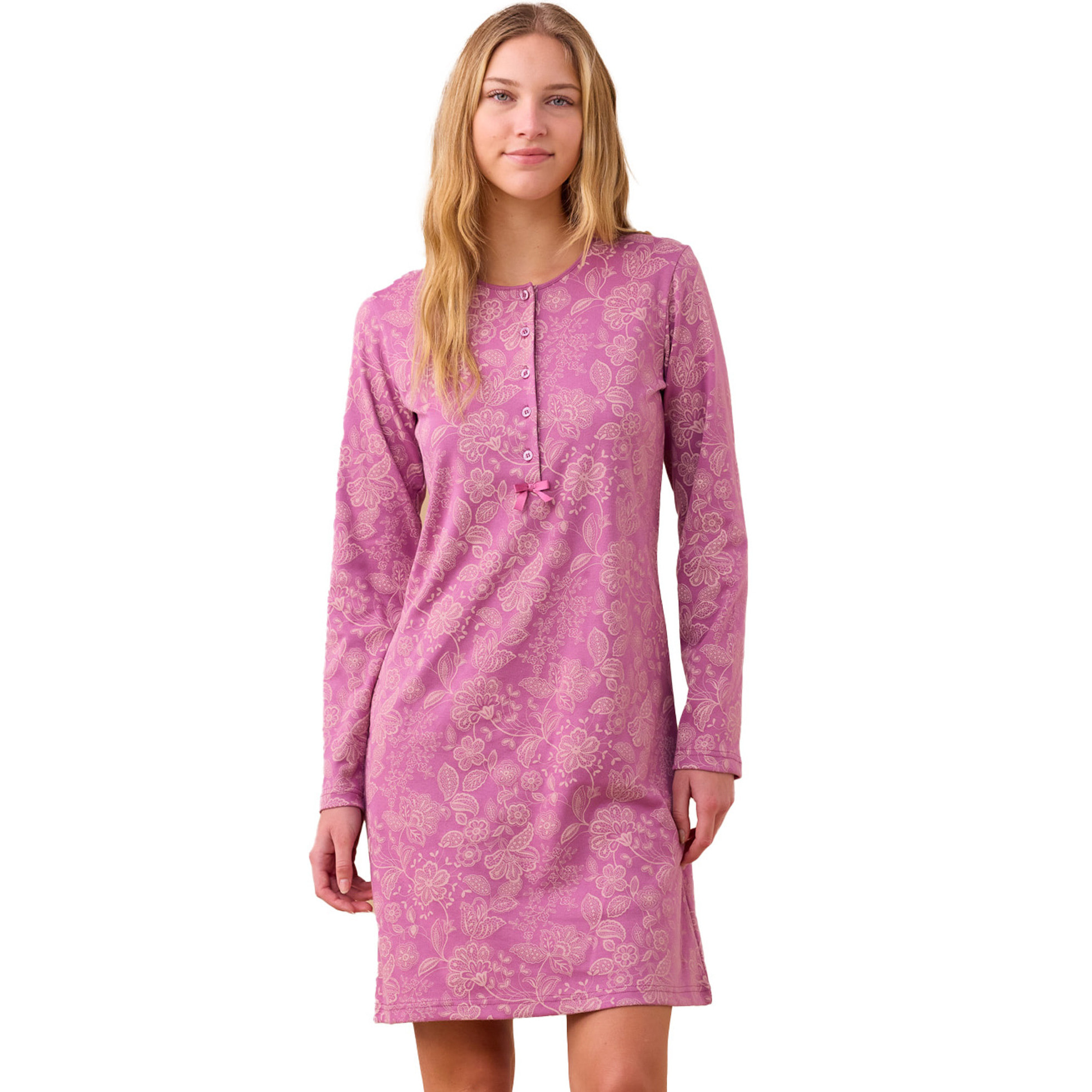 Camicia da notte donna caldo cotone articolo flory Noidinotte