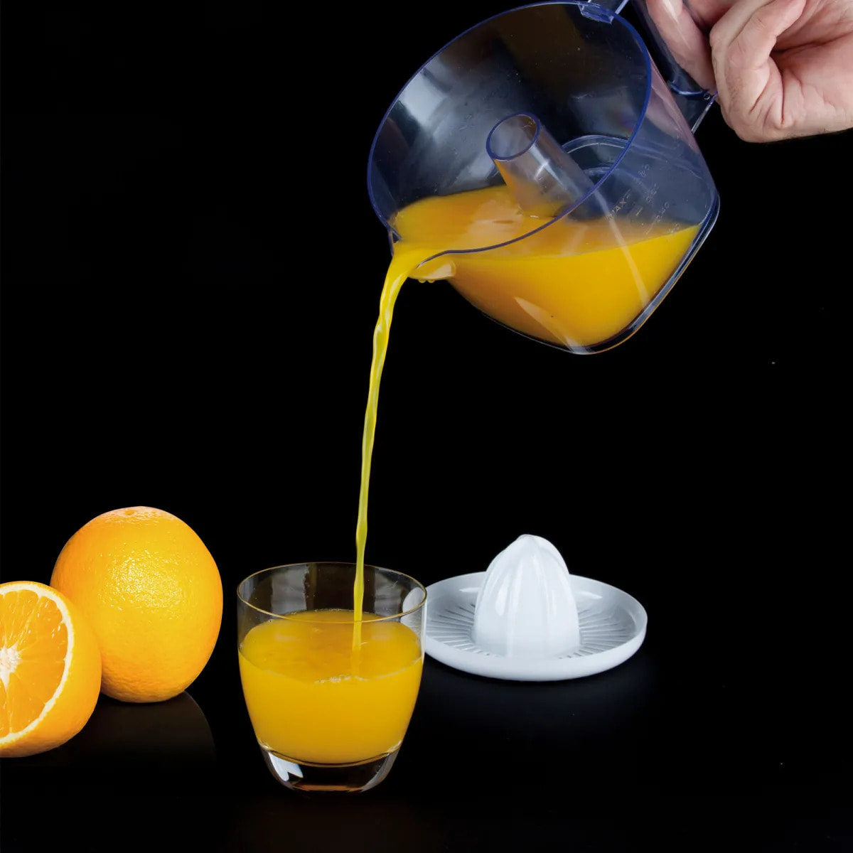 Exprimidor de naranjas eléctrico EX296 con jarra de 800 ml. Rotación bidireccional