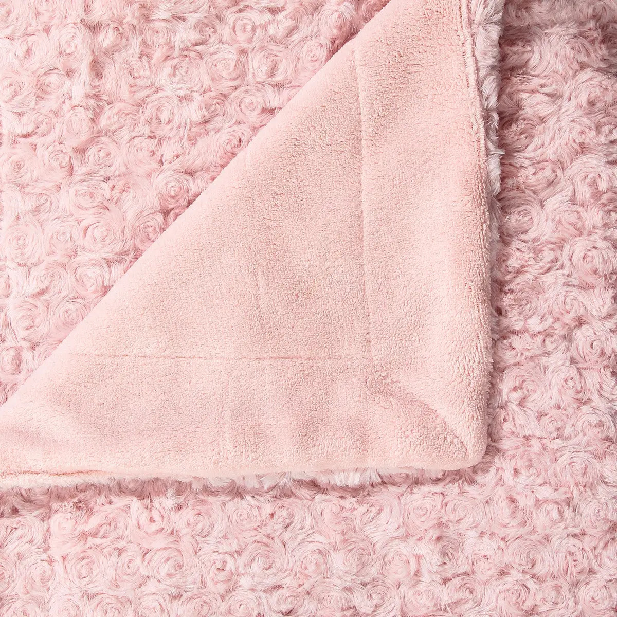 Plaid "Bouclette" fausse fourrure rose 120x160cm