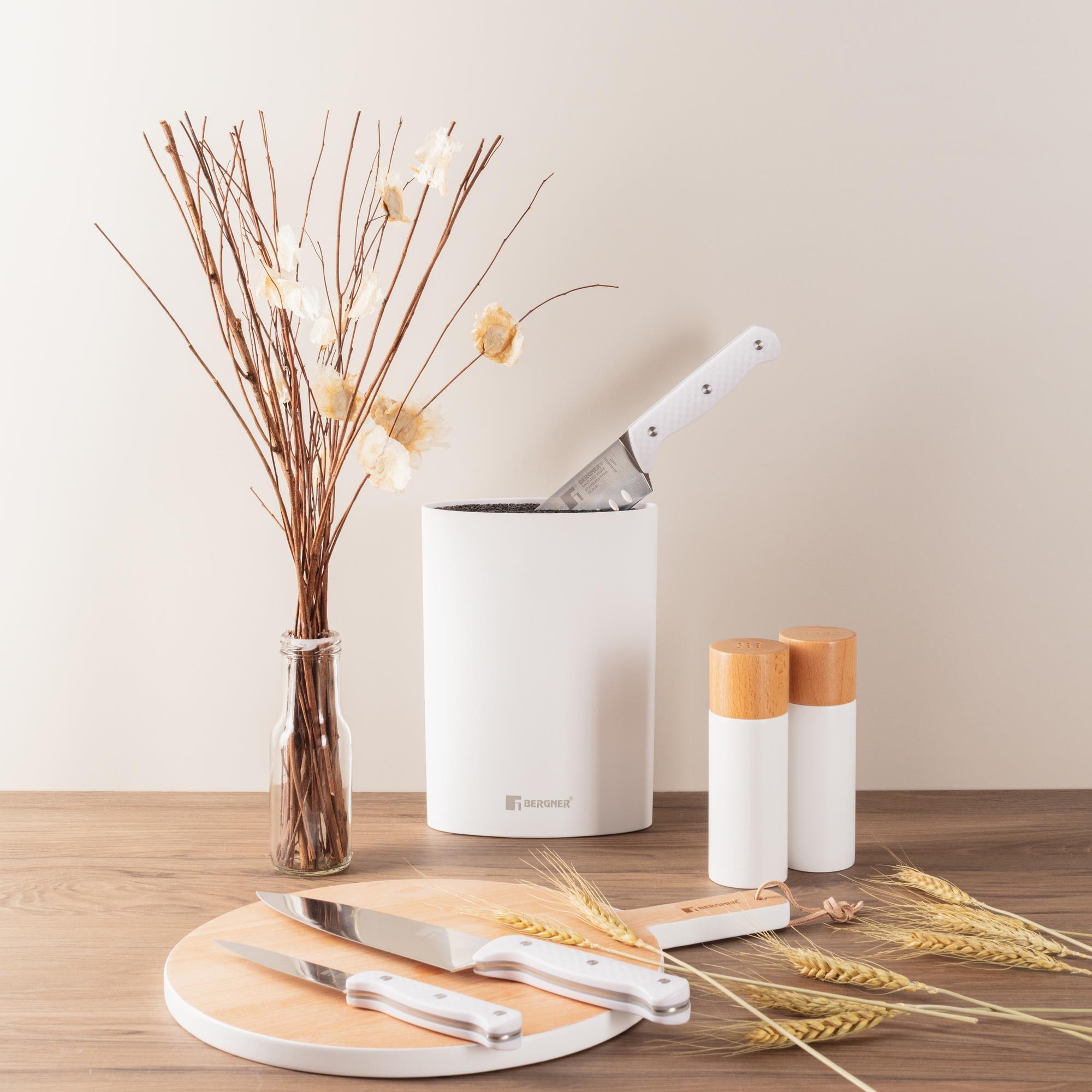 Bergner NATURALLY Juego de Salero + Pimentero en madera Ø5x15,3cm