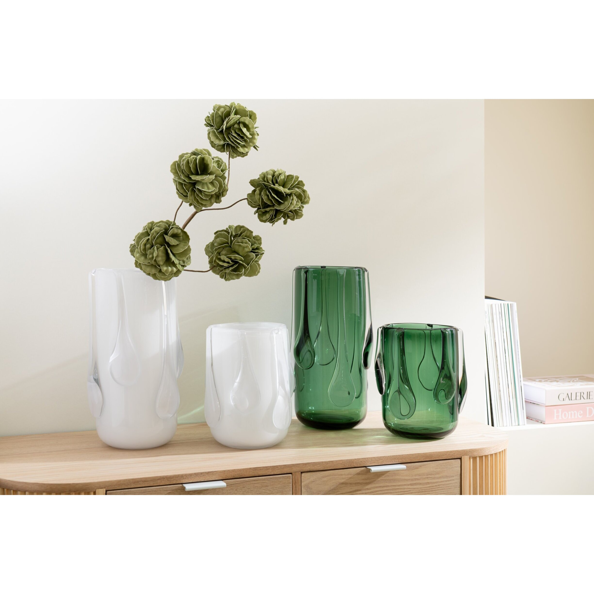 J-Line vase Drippy - verre - vert - small -  Ø 18.5 cm