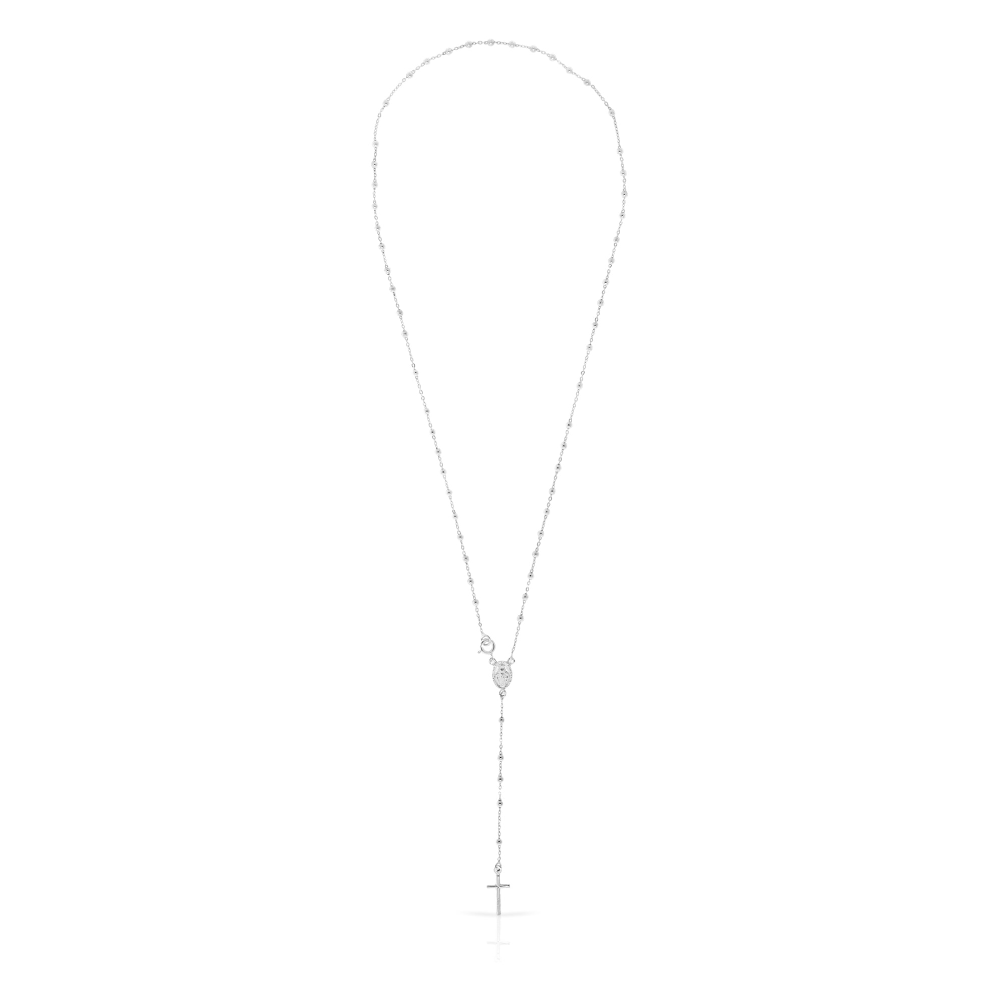 Collar Rosario con Plata de Ley 925 con cuentas de plata