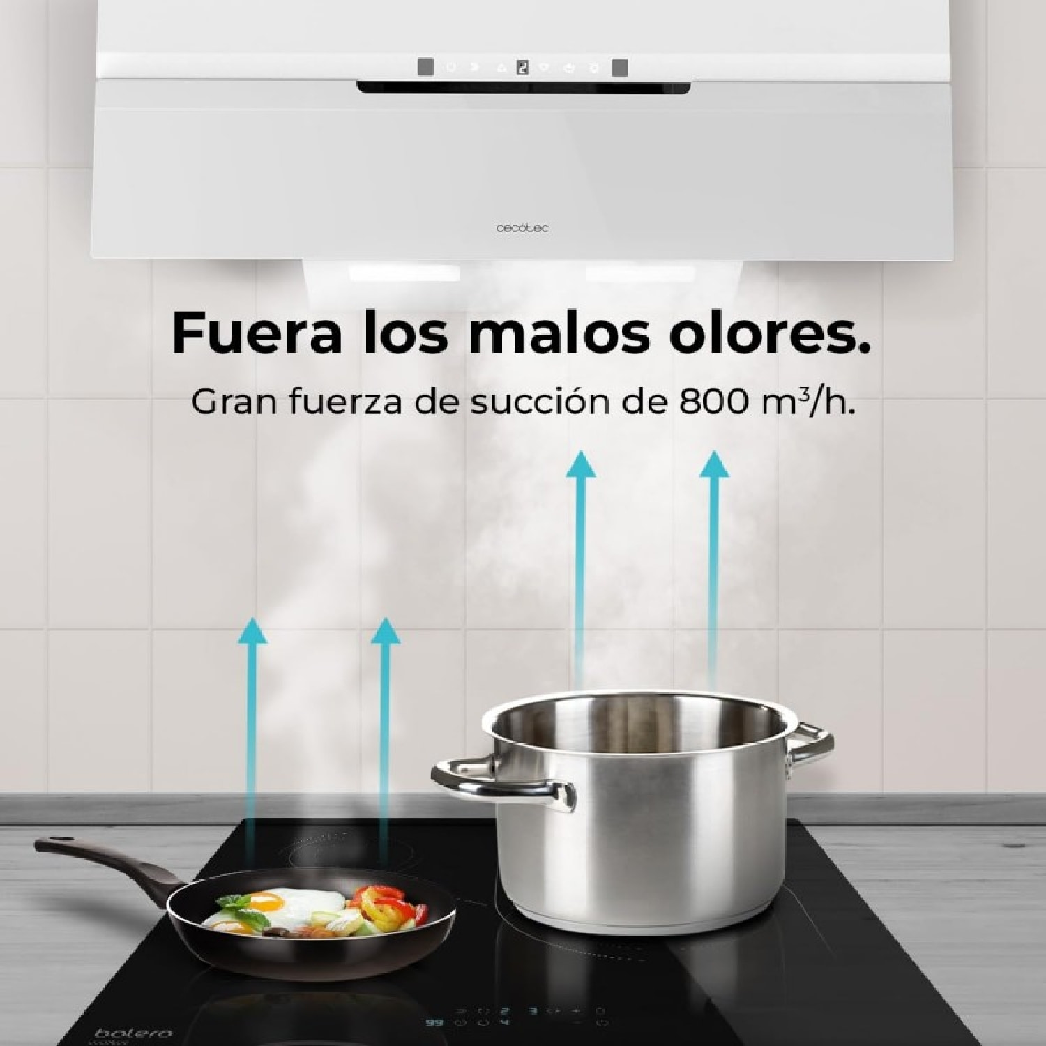 Cecotec Hotte décorative Bolero Flux DT 908010 Glass White A++