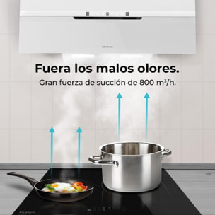 Cecotec Hotte décorative Bolero Flux DT 908010 Glass White A++