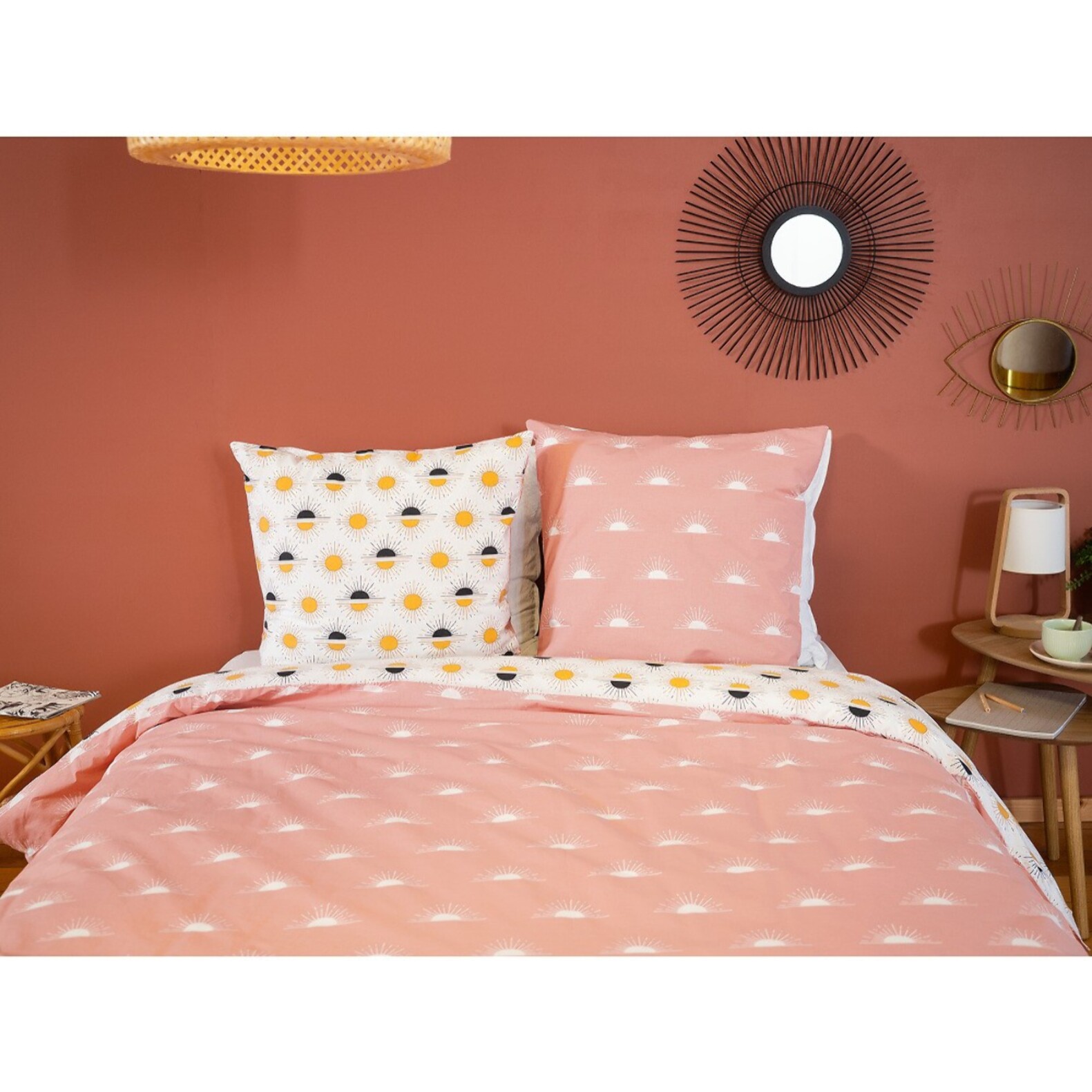 Parure housse de couette coton blanc