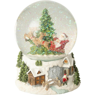 J-Line décoration Boule De Neige Père Noël - polyrésine - mix - 2 pcs
