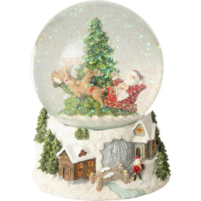 J-Line décoration Boule De Neige Père Noël - polyrésine - mix - 2 pcs