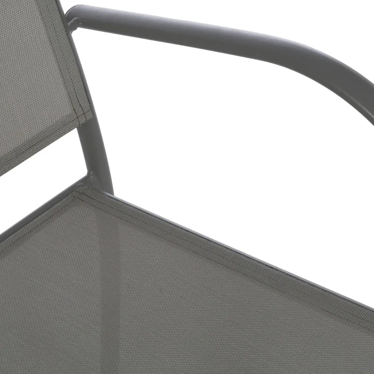 Fauteuil de jardin empilable "Piazza" galet & graphite aluminium traité époxy