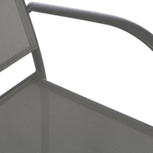 Fauteuil de jardin empilable "Piazza" galet & graphite aluminium traité époxy