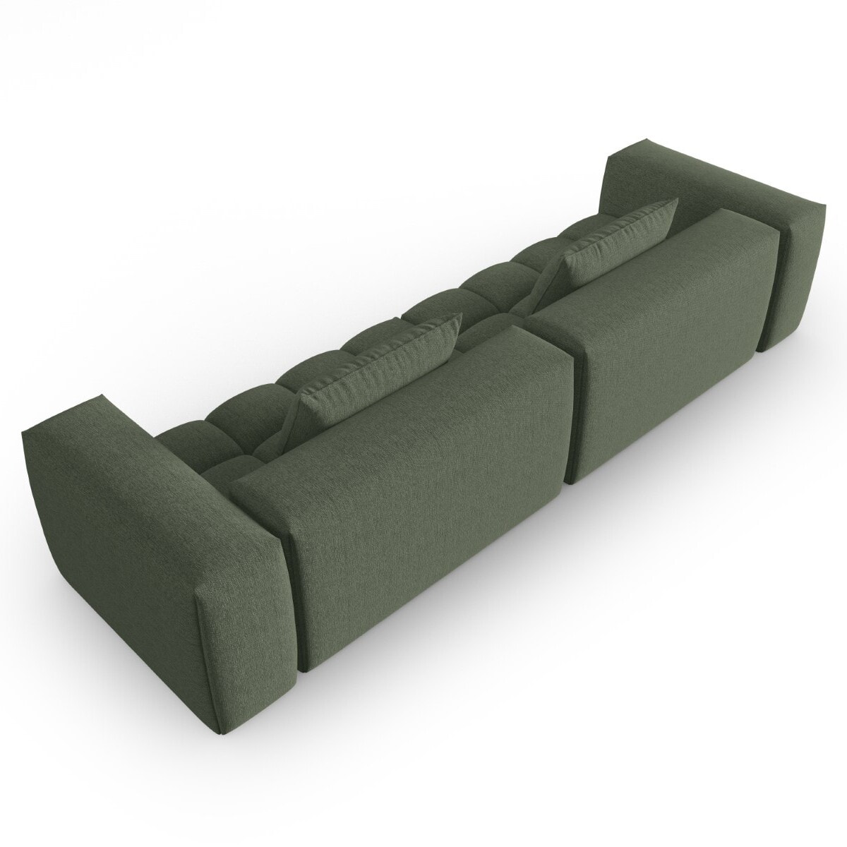 Canapé modulable "Lorella" 5 places en tissu structurel vert olive foncé