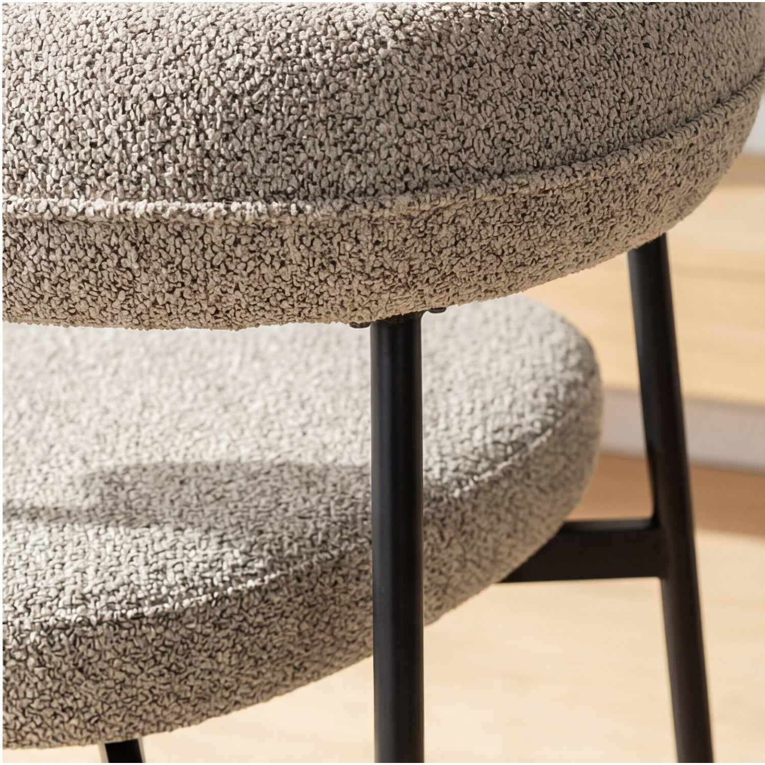 Lot de 2 chaises en tissu vert chiné THEA