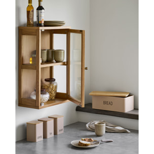 Mobile pensile Zamora in rovere e vetro temperato naturale 40×60 cm