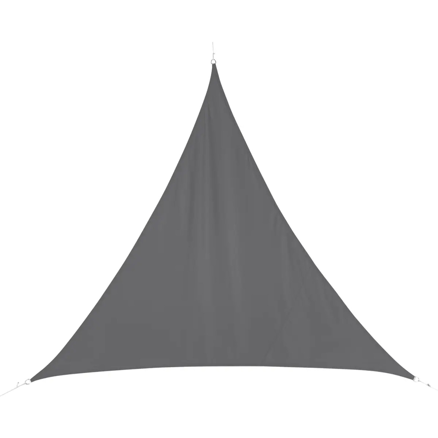 Voile d'ombrage triangulaire "Curacao" gris 4x4x4m en polyester
