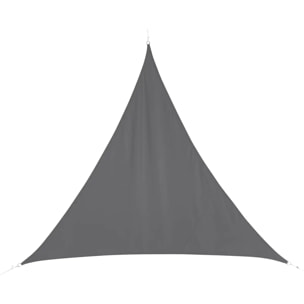 Voile d'ombrage triangulaire "Curacao" gris 4x4x4m en polyester