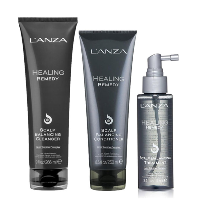 L'ANZA Kit Healing Remedy Scalp Balancing Shampoo 266ml + Conditioner 250ml + Treatment 100ml